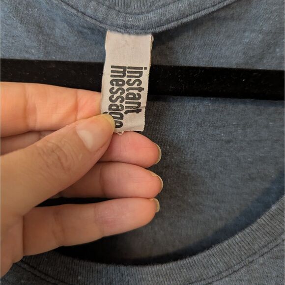 Instant Message “Hike and Be Happy” Tank Top | Women’s Large Blue Heather - Picture 2 of 4